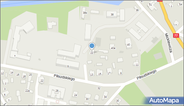 Rudnik nad Sanem, Piłsudskiego Józefa, marsz., 11, mapa Rudnik nad Sanem