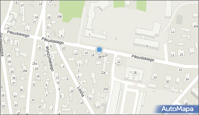 Rudnik nad Sanem, Piłsudskiego Józefa, marsz., 18, mapa Rudnik nad Sanem