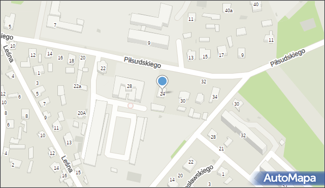 Rudnik nad Sanem, Piłsudskiego Józefa, marsz., 24, mapa Rudnik nad Sanem