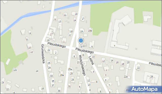 Rudnik nad Sanem, Piłsudskiego Józefa, marsz., 3, mapa Rudnik nad Sanem