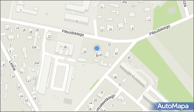 Rudnik nad Sanem, Piłsudskiego Józefa, marsz., 30, mapa Rudnik nad Sanem