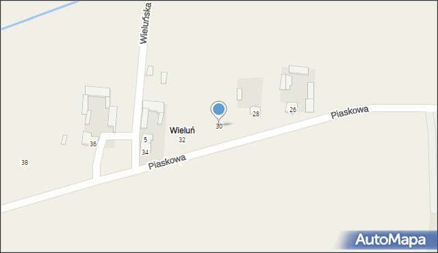 Rudno, Piaskowa, 30, mapa Rudno