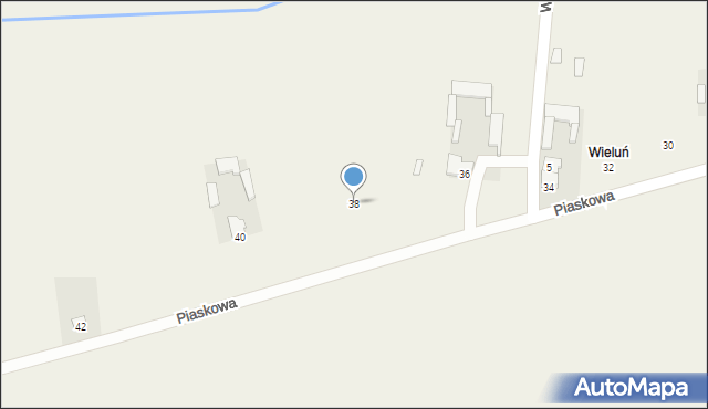Rudno, Piaskowa, 38, mapa Rudno