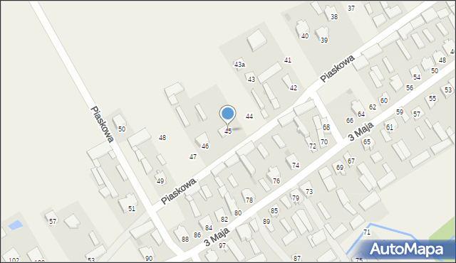 Rudzienko, Piaskowa, 45, mapa Rudzienko