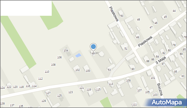 Rudzienko, Piaskowa, 57, mapa Rudzienko