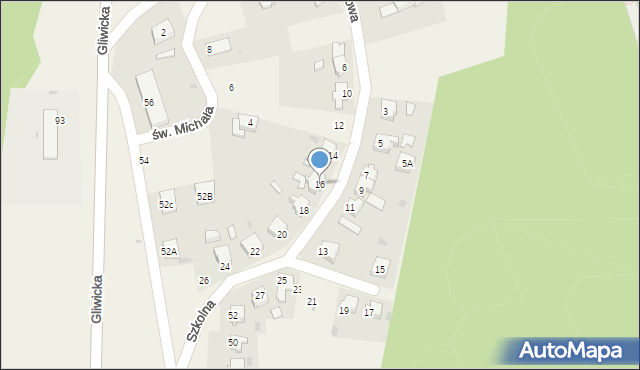 Rudziniec, Piaskowa, 16, mapa Rudziniec