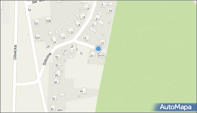 Rudziniec, Piaskowa, 17, mapa Rudziniec