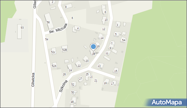 Rudziniec, Piaskowa, 18, mapa Rudziniec