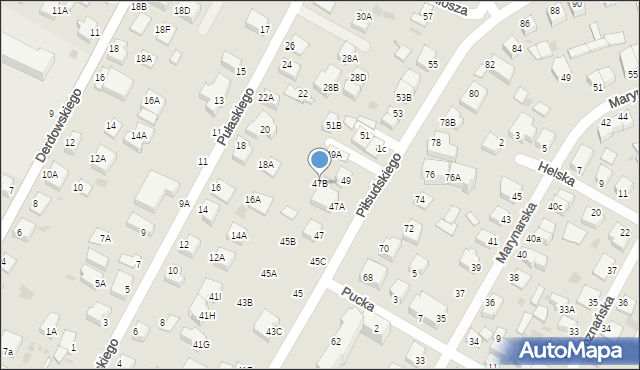 Rumia, Piłsudskiego Józefa, marsz., 47B, mapa Rumia