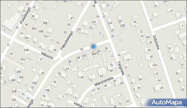 Rumia, Piłsudskiego Józefa, marsz., 92A, mapa Rumia