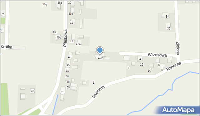 Rusinowice, Piaskowa, 42c, mapa Rusinowice