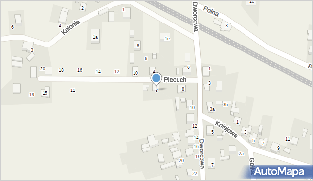 Rusinowice, Piecuch Joanny, 3, mapa Rusinowice