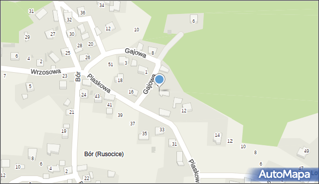 Rusocice, Piaskowa, 14, mapa Rusocice