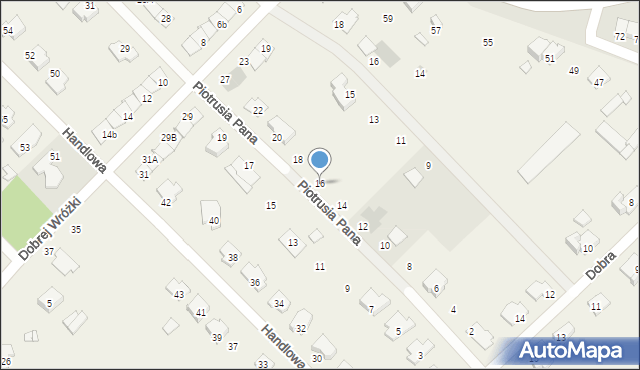 Rybienko Nowe, Piotrusia Pana, 16, mapa Rybienko Nowe