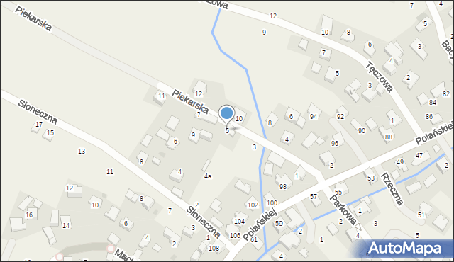 Rybna, Piekarska, 5, mapa Rybna