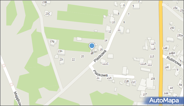 Rybnik, Piaskowa, 18, mapa Rybnika