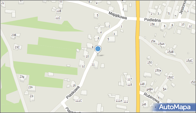Rybnik, Piaskowa, 9, mapa Rybnika