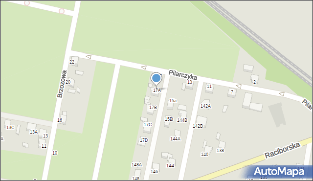 Rybnik, Pilarczyka Franciszka, 17A, mapa Rybnika