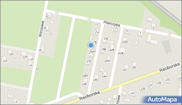 Rybnik, Pilarczyka Franciszka, 17C, mapa Rybnika