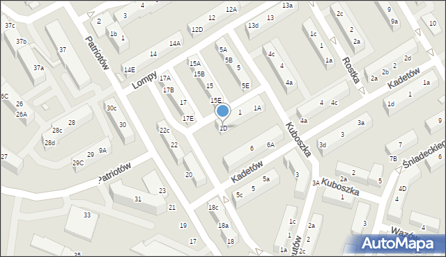 Rybnik, Pierwszej Brygady, 1D, mapa Rybnika