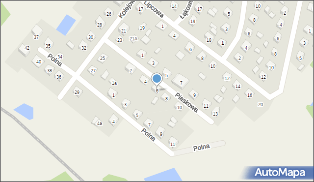 Rybno, Piaskowa, 6, mapa Rybno