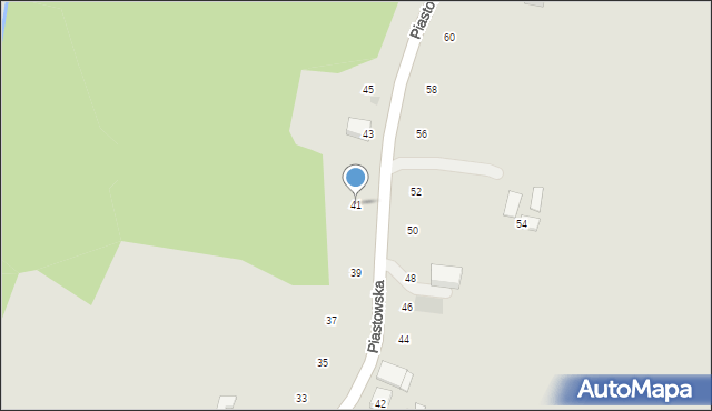 Ryglice, Piastowska, 41, mapa Ryglice