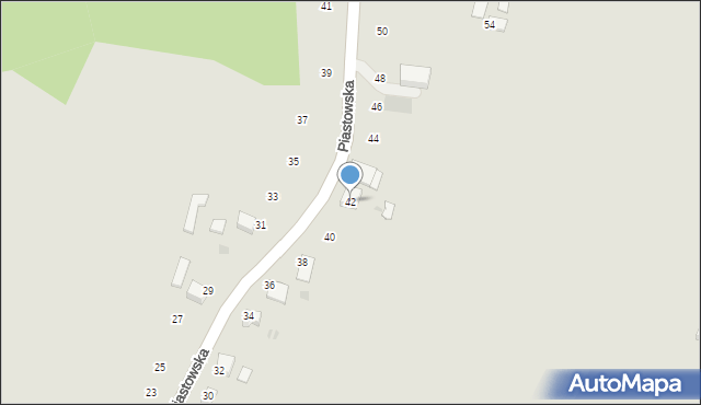 Ryglice, Piastowska, 42, mapa Ryglice