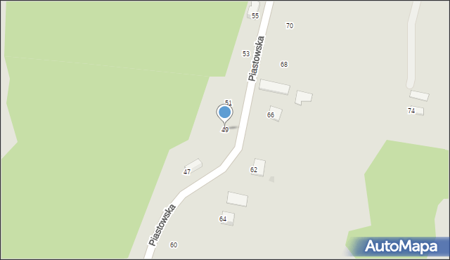 Ryglice, Piastowska, 49, mapa Ryglice