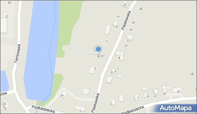 Ryglice, Piastowska, 5, mapa Ryglice