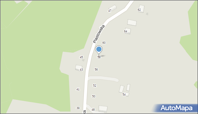 Ryglice, Piastowska, 58, mapa Ryglice