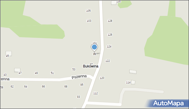Ryglice, Piastowska, 99, mapa Ryglice