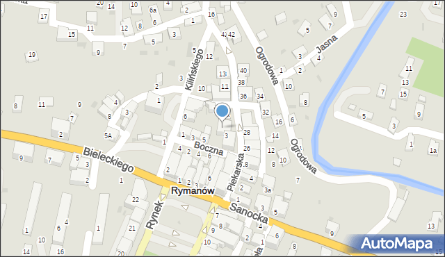 Rymanów, Piekarska, 5, mapa Rymanów