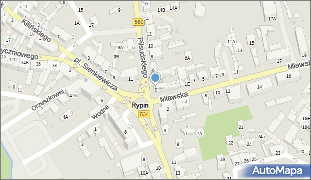 Rypin, Piłsudskiego Józefa, marsz., 2, mapa Rypin