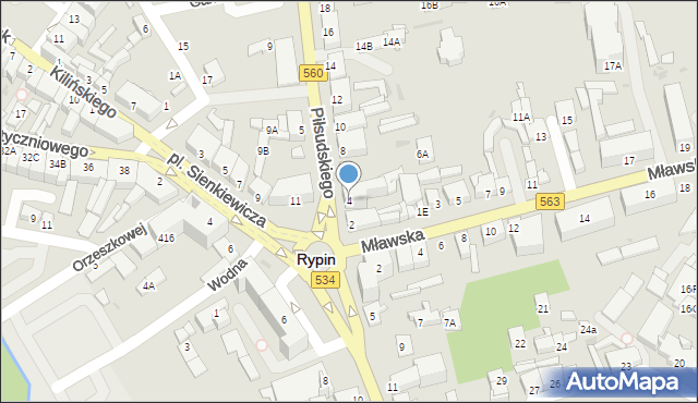 Rypin, Piłsudskiego Józefa, marsz., 4, mapa Rypin