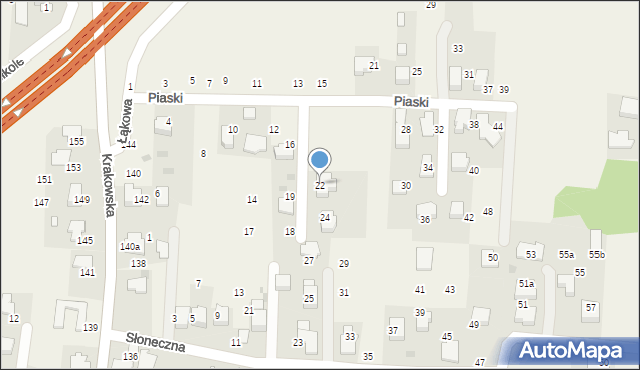 Rząska, Piaski, 22, mapa Rząska
