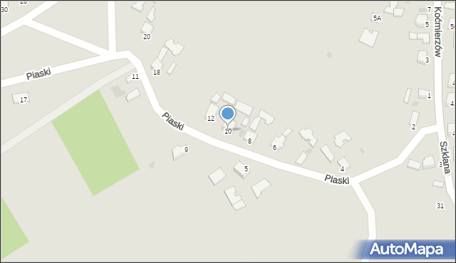 Sandomierz, Piaski, 10, mapa Sandomierza