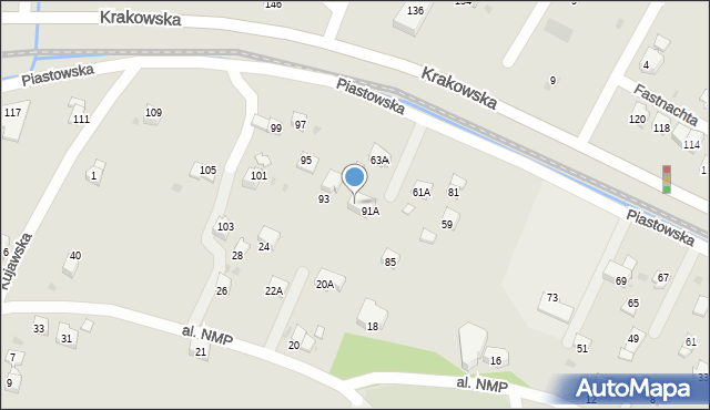 Sanok, Piastowska, 91B, mapa Sanok