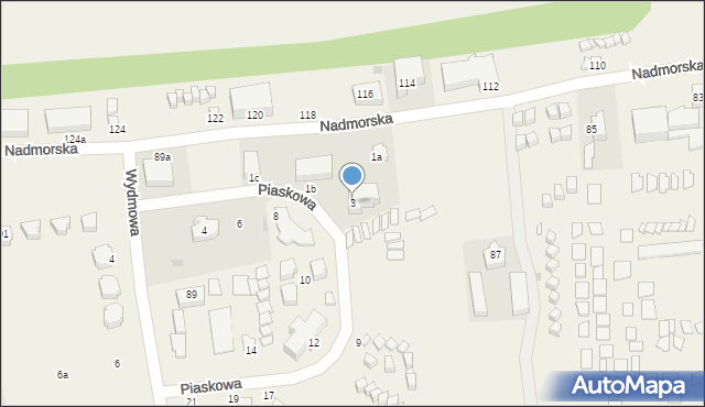 Sarbinowo, Piaskowa, 3, mapa Sarbinowo