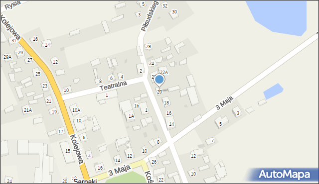 Sarnaki, Piłsudskiego Józefa, marsz., 20, mapa Sarnaki