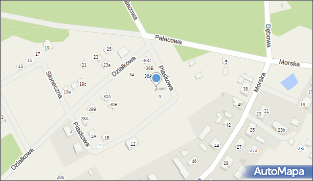 Sasino, Piaskowa, 9a, mapa Sasino