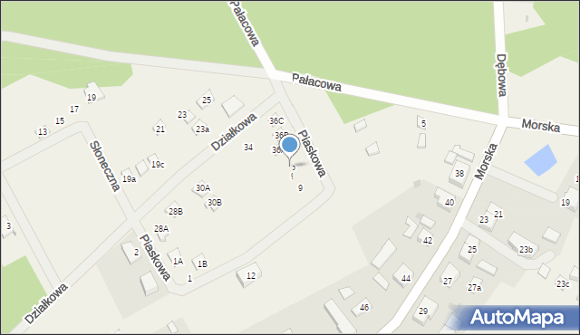 Sasino, Piaskowa, 9b, mapa Sasino