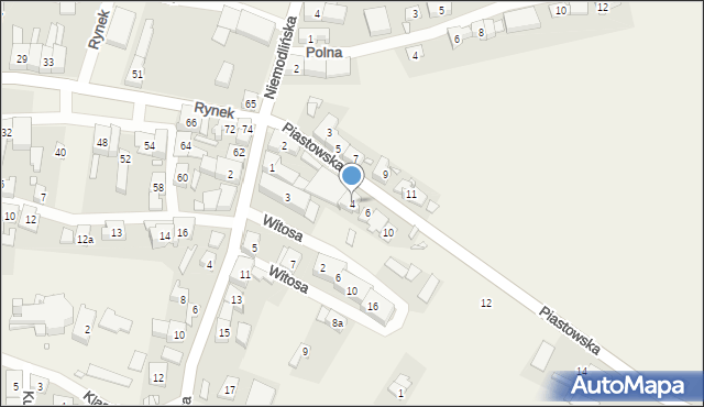 Ścinawa Mała, Piastowska, 4, mapa Ścinawa Mała