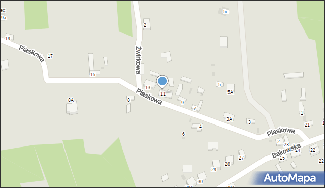 Sędziszów, Piaskowa, 11, mapa Sędziszów