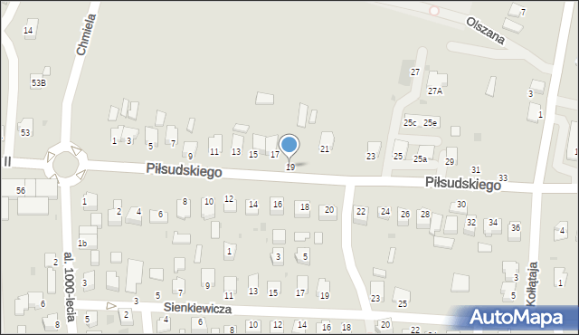 Sędziszów Małopolski, Piłsudskiego Józefa, marsz., 19, mapa Sędziszów Małopolski