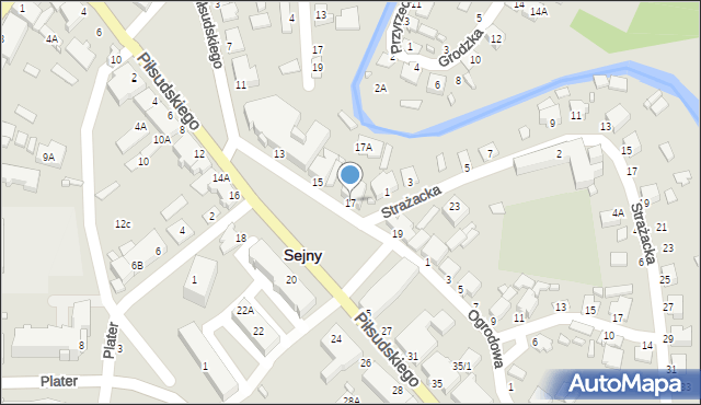 Sejny, Piłsudskiego Józefa, marsz., 17, mapa Sejny