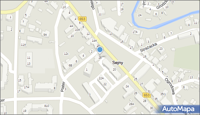 Sejny, Piłsudskiego Józefa, marsz., 18, mapa Sejny