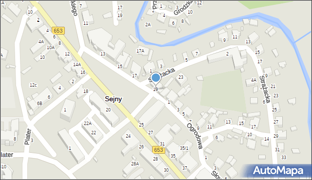 Sejny, Piłsudskiego Józefa, marsz., 19, mapa Sejny