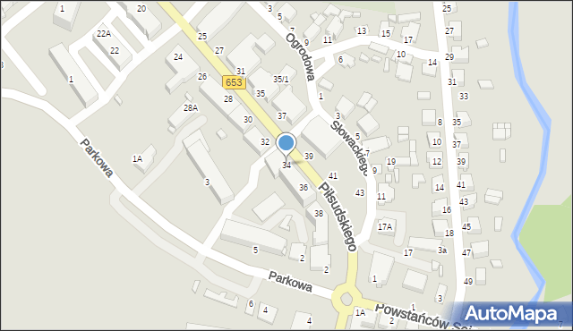 Sejny, Piłsudskiego Józefa, marsz., 34, mapa Sejny