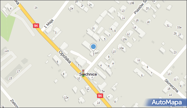 Siechnice, Piastów Śląskich, 1, mapa Siechnice