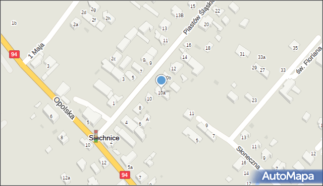 Siechnice, Piastów Śląskich, 10a, mapa Siechnice